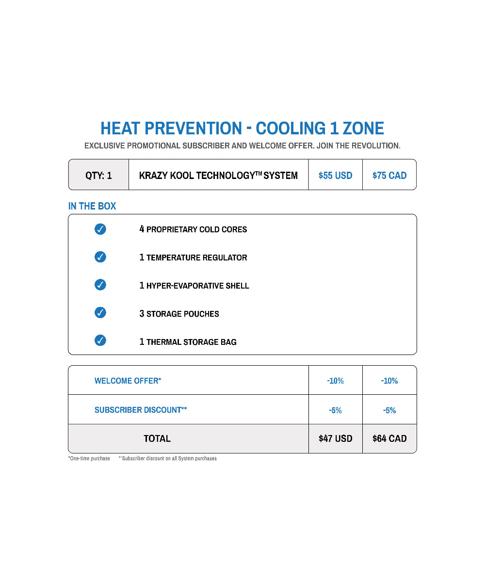 Price Breakdown with Krazy Kool Technology system details and discounts