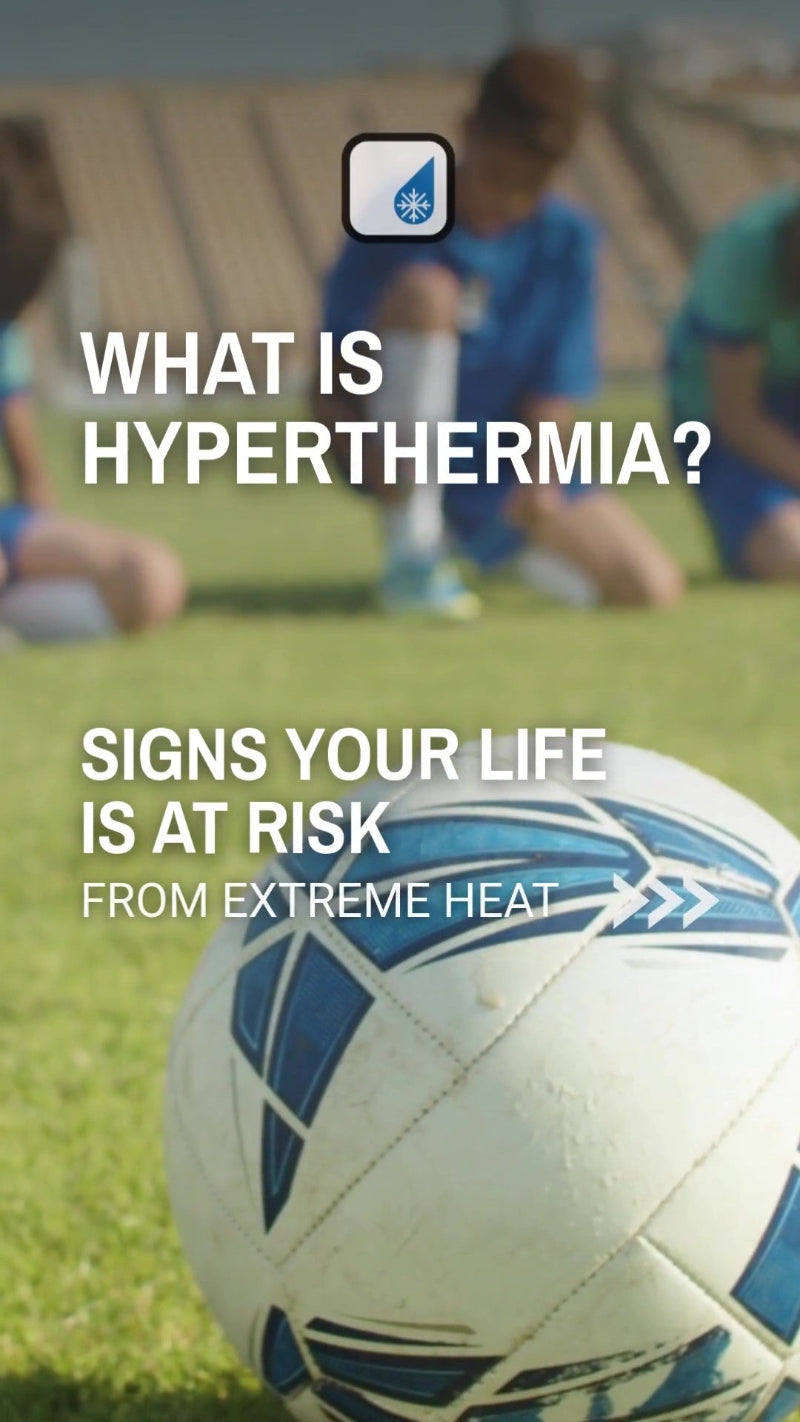 What is Hyperthermia? Signs your life is at risk from extreme heat. Image: close up of soccer football with young boys on team getting ready for practice